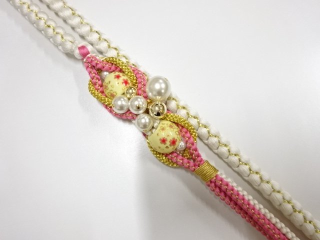 JAPANESE KIMONO / HAND-TIED OBIJIME CORD  FOR FURISODE